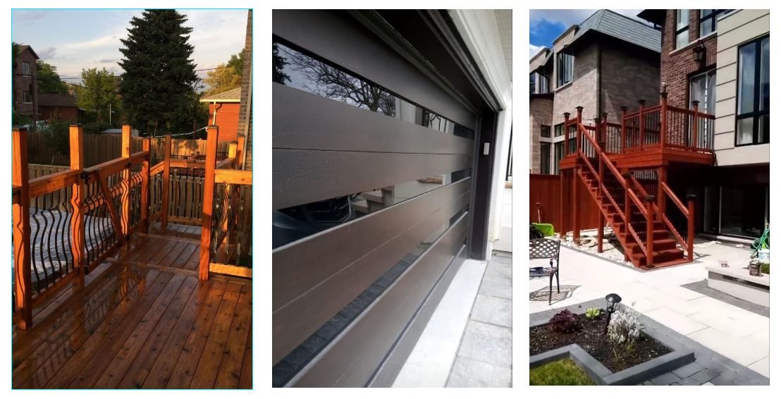 Refinished wood deck and a painted exterior stair